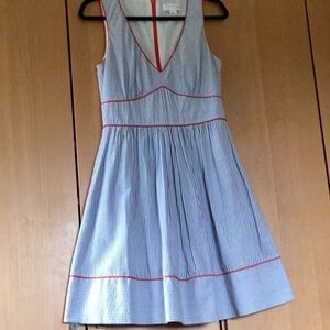 Jessica Simpson Blue and Red Striped Midi Dress